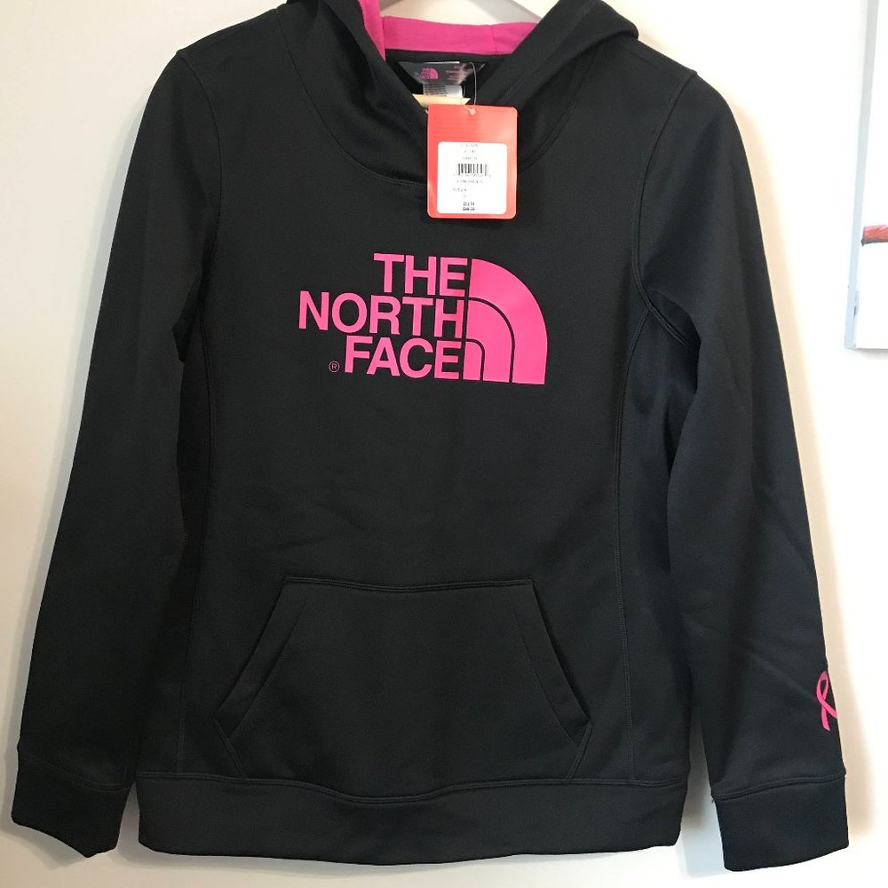 NWT The North Face black and pink hoodie size M